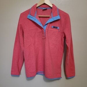 Columbia Bright Pink & Blue PFG Half Button Down Pullover Jacket